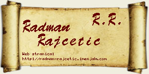 Radman Rajčetić vizit kartica